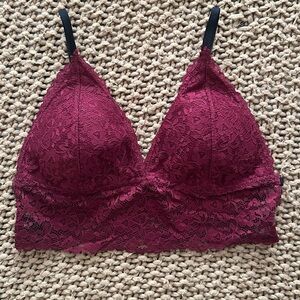 XOXO Lace Bralette - Deep Burgundy